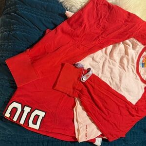 PINK Victoria's Secret by Victoria's Secret Red Long Sleeve Pajama Top